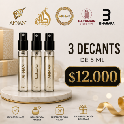 PACK 3 DECANTS DE 5 ML (ARMAF/LATTAFA/AFNAN/AL HARAMAIN/BHARARA) A ELECCIÓN